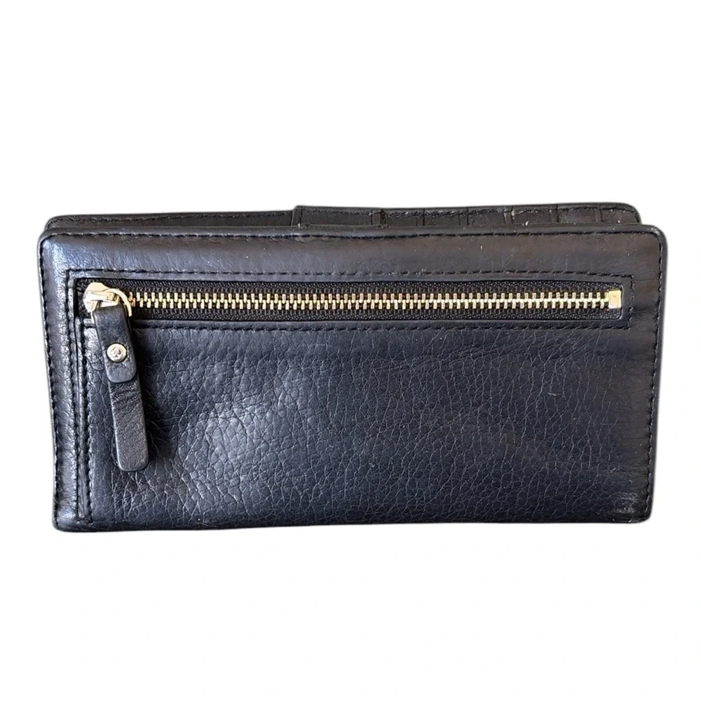 Kate Spade Black Leather Large Bi-fold Wallet